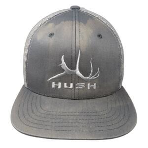Hush Hunt Fish Snapback Trucker Hat Gray One Size Adjustable Mesh Back 6 Panel